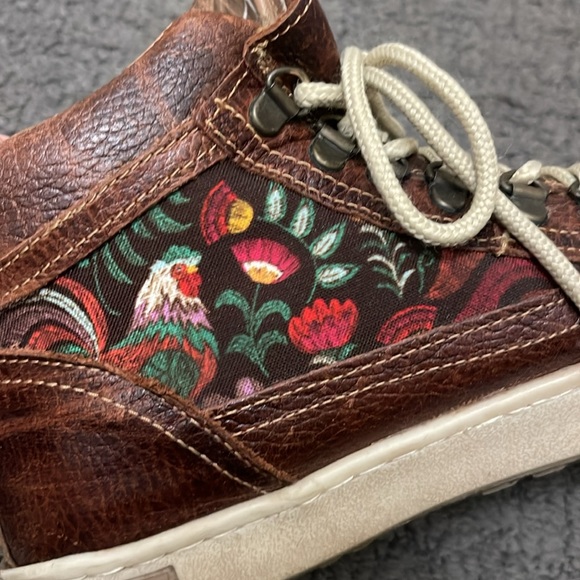 Inkkas Size 8 Brown Leather Farm Pattern Hi-Top Sneakers - Picture 11 of 12